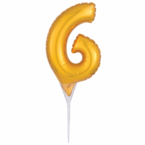 DecoPac Numeral 6 Inflatable Decoration - Gold Perspective: front
