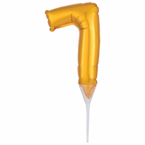 DecoPac Numeral 7 Inflatable Decoration - Gold Perspective: front
