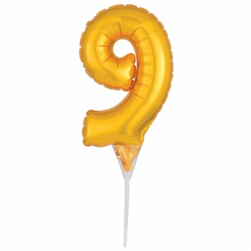 DecoPac Numeral 9 Inflatable Decoration - Gold Perspective: front