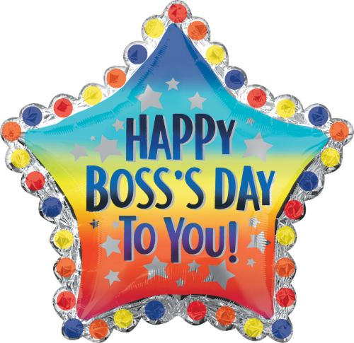 Anagram Happy Boss's Day Balloon Perspective: front