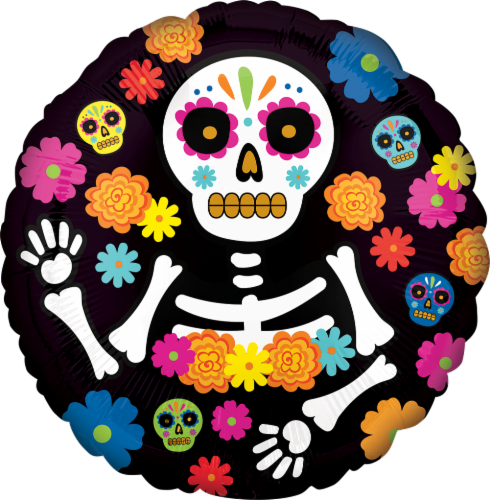 Anagram Day of the Dead Skeleton Balloon Perspective: front