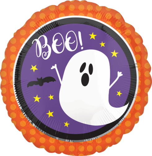 Anagram Simply Boo Balloon - Orange/Purple/Black Perspective: front