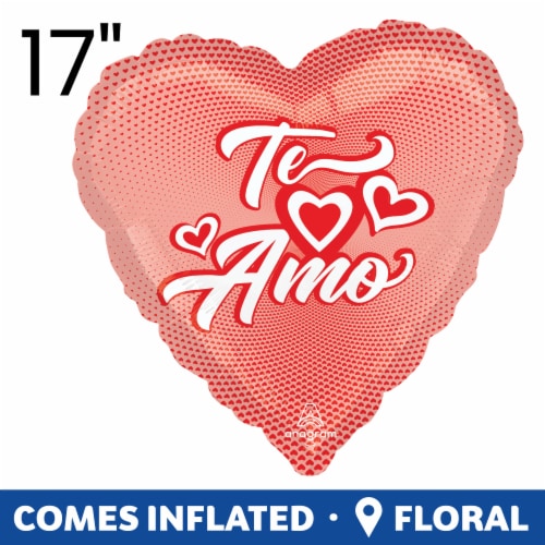 TE AMO Helium Filled Balloon Perspective: front