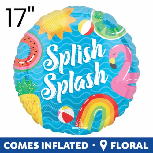 Splish Splash Happy Summer HELIUM FILLED BALLOON Perspective: front