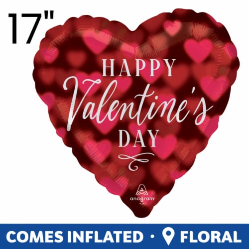 Romantic Glow Happy Valentine's Day Helium Filled Balloon - Red Perspective: front