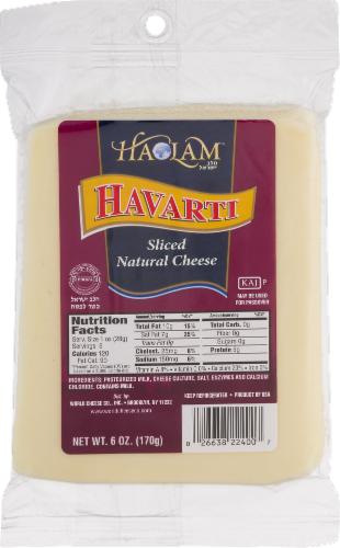 Haolam® Havarti Sliced Cheese Perspective: front