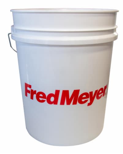 Argee Fred Meyer Logo Heavy Duty Plastic Pail - Red/White, 5 gal