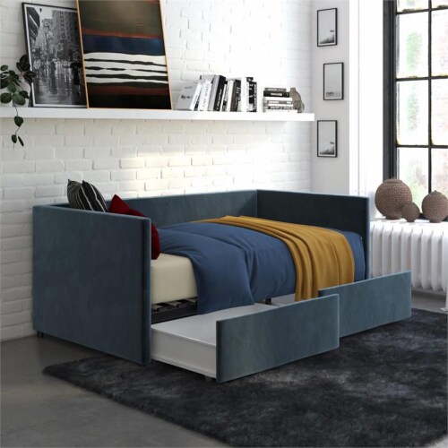 Upholstered twin daybed with storage discount