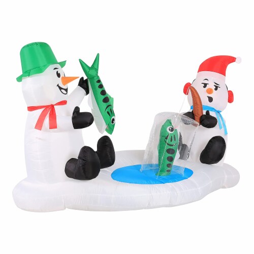 Occasions Inflatable Snowmen Ice Fishing Decoration Perspective: front