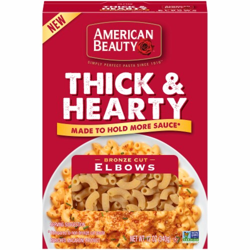 American Beauty™ Thick & Heart Bronze Cut Elbow Pasta Perspective: front