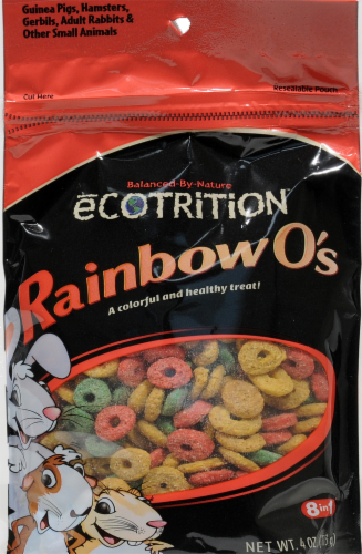 Ecotrition Rainbow O's Small Pet Treats Perspective: front