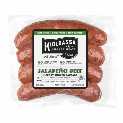 Kiolbassa Jalapeño Beef Hickory Smoked Sausage Perspective: front
