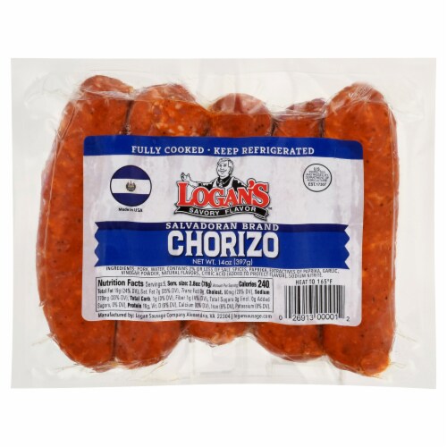 Logan's Sausage Company Salvadoran Brand Chorizo Perspective: front