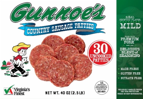 Gunnoe's Country Mild Sausage Patties Perspective: front