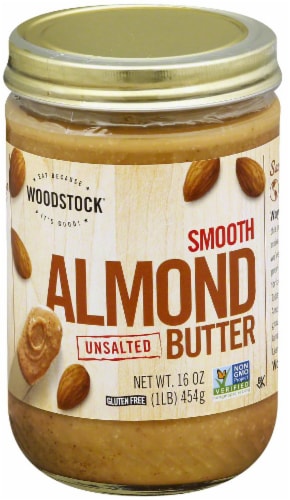 Woodstock Farms Unsalted Creamy Almond Butter Perspective: front