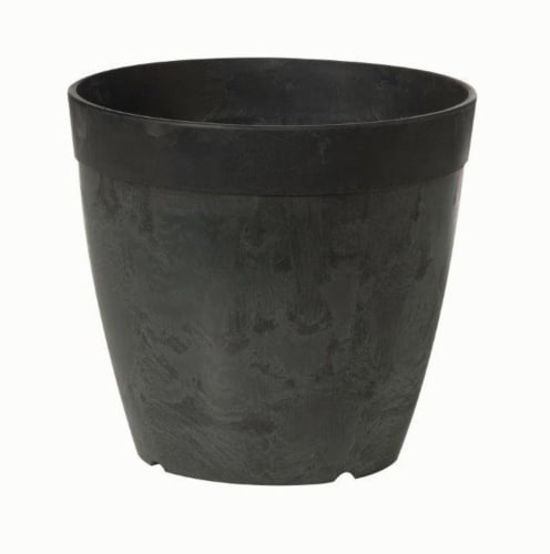 Novelty Artstone Dolce Round Planter, Black, 6 Inch Perspective: front