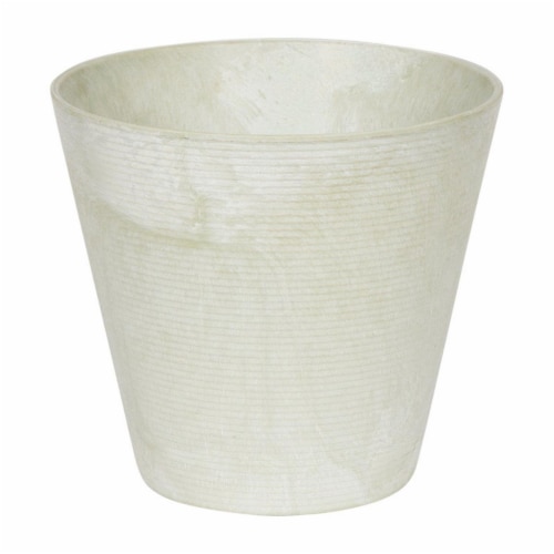Novelty Artstone 11.5 x 12 in. Dia. Mint Resin & Stone Powder Cali Flower Pot Perspective: front