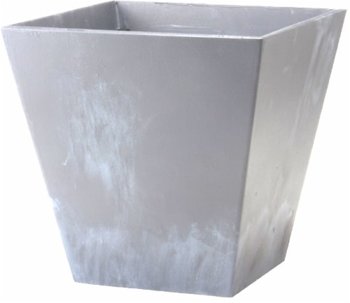 Novelty Square Ella Planter - Gray Perspective: front