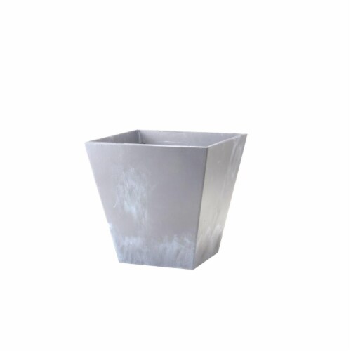 Novelty Manufacturing 246480 14.5 in. Rectangle Ella Flower Box, Gray Perspective: front