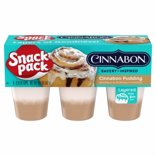 Snack Pack Cinnabon Bakery Inspired Flavored Pudding Cups Perspective: front