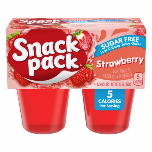 Snack Pack Sugar-Free Strawberry Flavored Low Calorie Juicy Gels Perspective: front