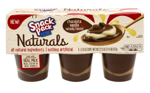 Snack Pack® Naturals Chocolate Vanilla Swirl Pudding Perspective: front