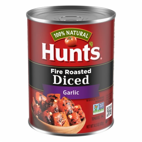 Hunt's Fire Roasted Diced Tomatoes With Garlic Perspective: front