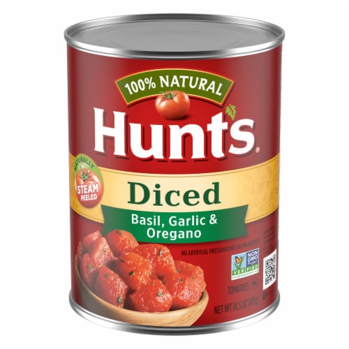 Hunt's® Basil Garlic & Oregano Diced Tomatoes Perspective: front