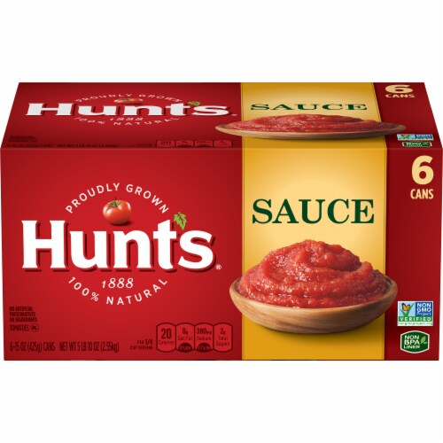 Hunt's All Natural Tomato Sauce 6 Count Perspective: front