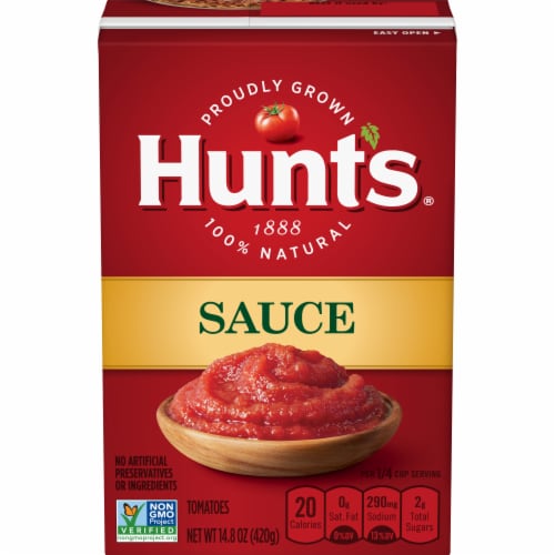 Hunt's® Tomato Sauce Carton Perspective: front