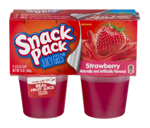 Snack Pack Strawberry Gel Snacks Perspective: front