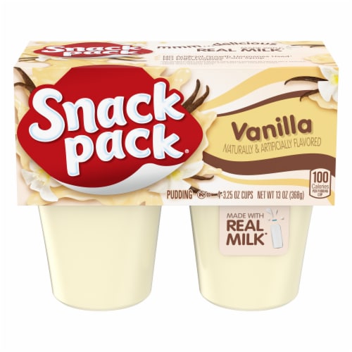 Snack Pack Vanilla Pudding Cups Perspective: front