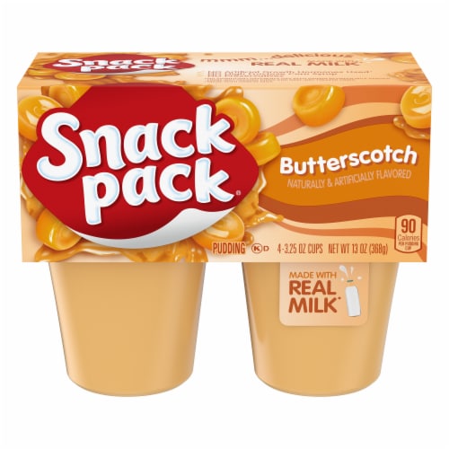Snack Pack Butterscotch Flavored Pudding Cups Perspective: front