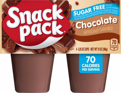 Snack Pack Sugar Free Chocolate Flavored Pudding Cups Perspective: front