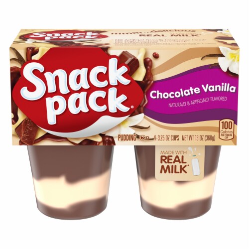 Snack Pack Chocolate Vanilla Pudding Cups Perspective: front