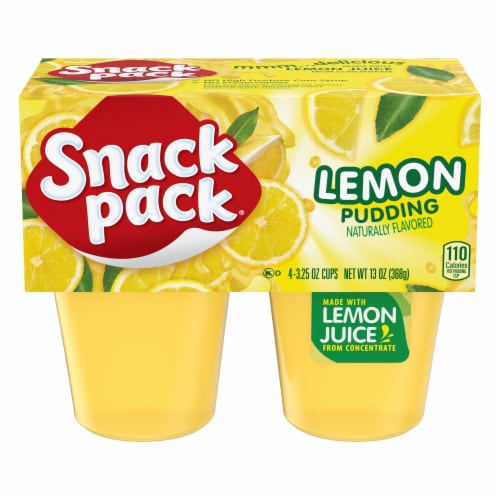 Snack Pack Lemon Pudding Cups Perspective: front