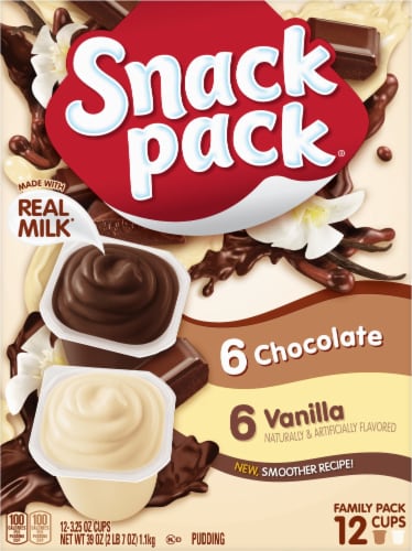 Snack Pack Vanilla & Chocolate Pudding Cups Perspective: front
