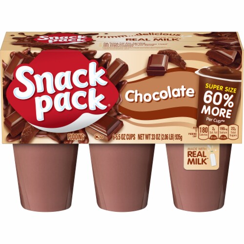 Snack Pack Super Size Chocolate Pudding Cups Perspective: front