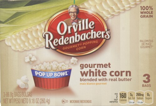Tender White Pop-Up Bowl Popcorn Perspective: front