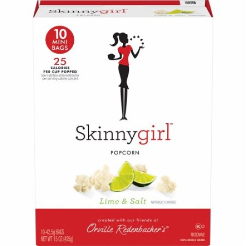 Skinnygirl Lime & Salt Popcorn Mini Bags 10 Count, 15 oz - Jay C