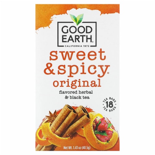 Good Earth® Sweet & Spicy Herbal & Black Tea Bags Perspective: front