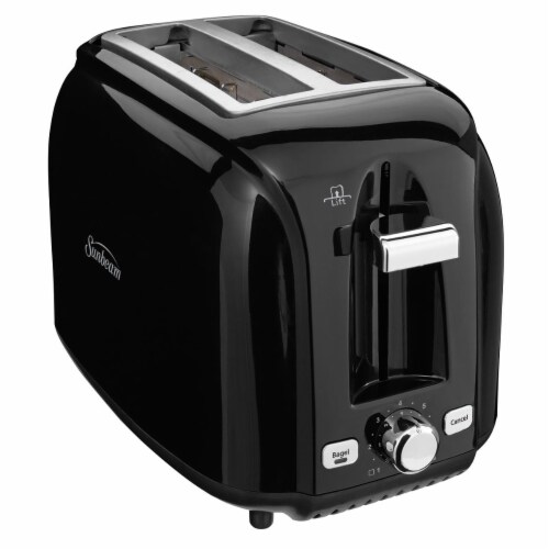 Sunbeam® 2-Slice Extra-Wide Slot Black Toaster Perspective: front