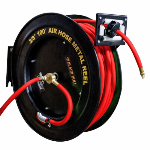 Black Bull 100 Foot Retractable Air Hose Reel with Auto Rewind