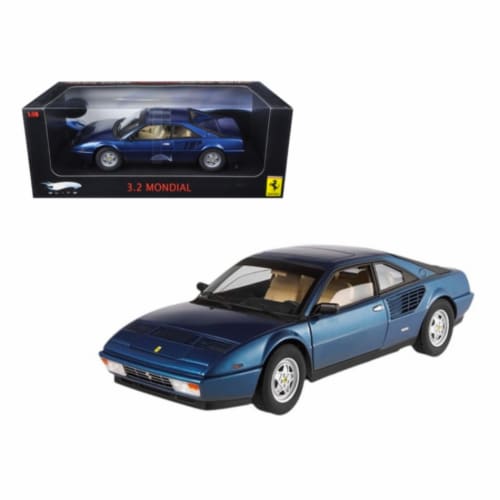 Ferrari Mondial 3.2 Elite Edition Blue 1 of 5000 Produced 1/18 Diecast Car Model by Hotwheels Perspective: front