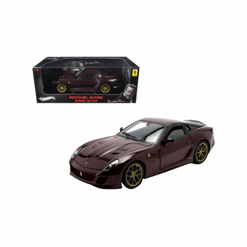 Hot wheels V7424 1 by 18 Scale Diecast Michael Mann Ferrari 599 GTO Burgundy Elite Edition Mo Perspective: front