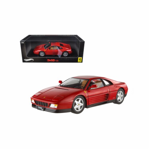 Hot wheels V7436 1 by 18 Scale Diecast 1989 Ferrari 348 TB Red Elite Edition Model Car Perspective: front