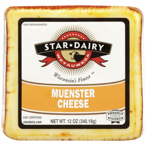 Weyauwega Star Dairy Muenster Block Cheese Perspective: front