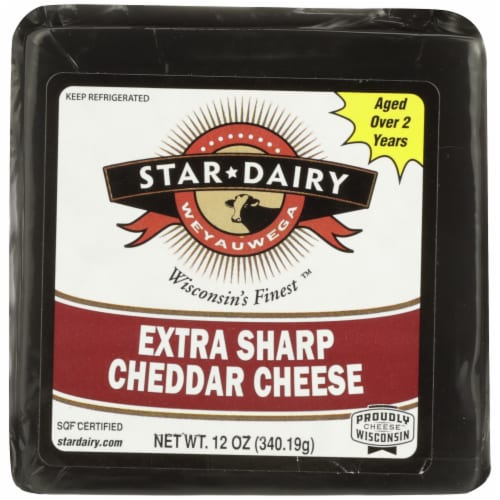Weyauwega Star Dairy Extra Sharp Cheddar Cheese Perspective: front