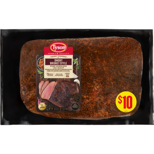 Tyson® Pork Leg Roast Brisket Style Boneless Ready to Cook Perspective: front