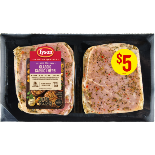 tyson classic garlic and herb boneless pork chops